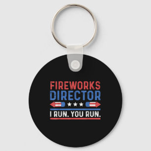 Grappige Vierde 4 Juli Vuurwerk Regisseur Ik Ren  Sleutelhanger