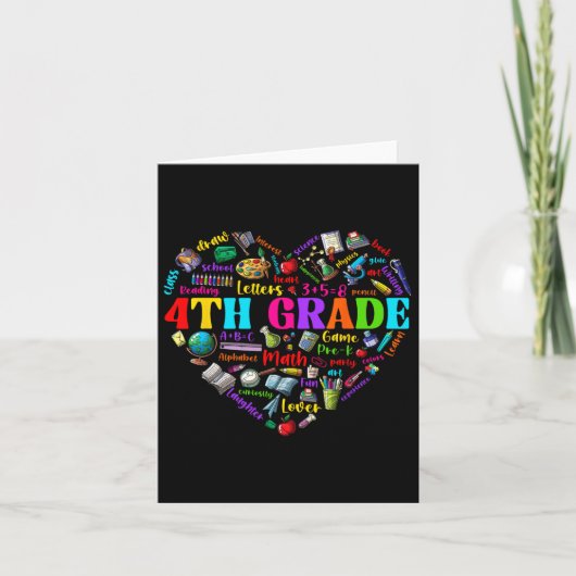 Grappige vierde graad hart studenten eerste dag va kaart (Voorkant)