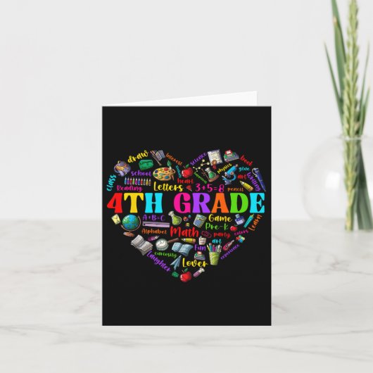 Grappige vierde graad hart studenten eerste dag va kaart (Voorkant)
