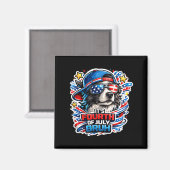 Grappige vierde juli bruh border collie hond magneet (Voorkant / Achterkant)