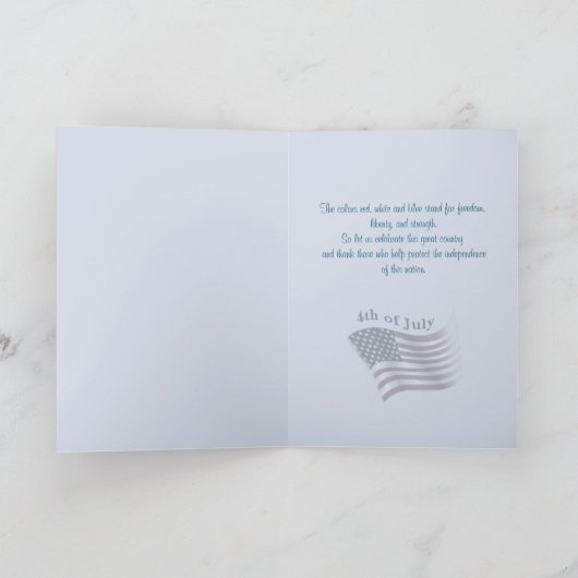 Grappige Vierde Juli kaart Patriottische Teddybeer (Binnen)