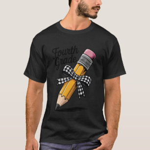 Grappige vierde klas potlood boog terug naar schoo t-shirt