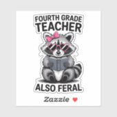 Grappige vierdegroepsleerkracht Schattige wilde sc Sticker (Vel)