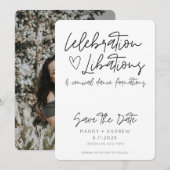 Grappige viering libatations foto bruiloft save the date (Voorkant / Achterkant)