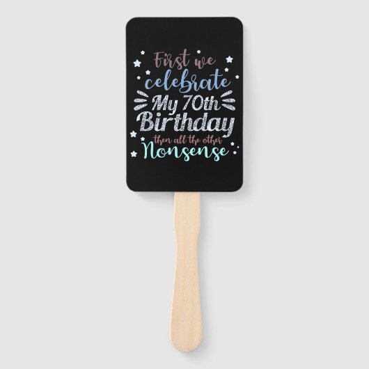 grappige viering van de 70e verjaardag handwaaier (Voorkant)