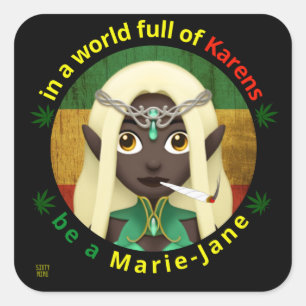 grappige vierkante sticker "BE A MARIE-JANE"