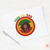 grappige vierkante sticker "FREE DA'ERB" (Envelop)