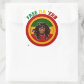 grappige vierkante sticker "FREE DA'ERB" (Tas)