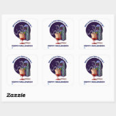 grappige vierkante sticker "HAPPY HALLOWEEN 2" (Vel)