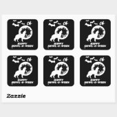 grappige vierkante sticker "HAPPY HOWL-O-WEEN 2" (Vel)