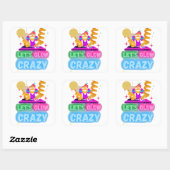 grappige vierkante sticker "LAAT DE GLOW CRAZY" (Vel)