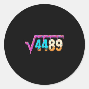 Grappige Vierkantswortel 4489 Ijsdruppel Wiskunde Ronde Sticker