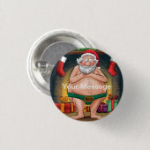 Grappige Vies Kerstmannen Kerstcollectie Ronde Button 3,2 Cm (Voorkant /achterkant)