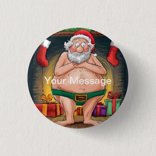 Grappige Vies Kerstmannen Kerstcollectie Ronde Button 3,2 Cm (Voorkant)