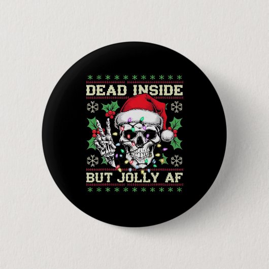 Grappige Vies Kerstmis Lelijke Trui  Ronde Button 5,7 Cm (Voorkant)