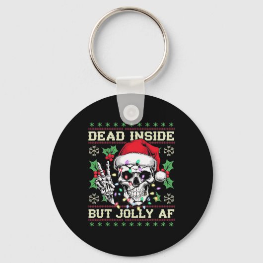 Grappige Vies Kerstmis Lelijke Trui Sleutelhanger (Voorkant)