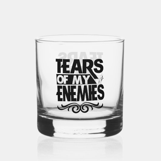 Grappige vijand scheurt woord kunst whisky glas (Voorkant)