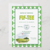 Grappige Vijf-Tee Golf 50e Verjaardag Kaart (Voorkant)