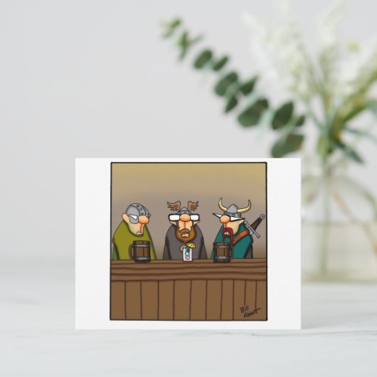 Grappige Viking Drink Cartoon Briefkaart (Staand voorkant)