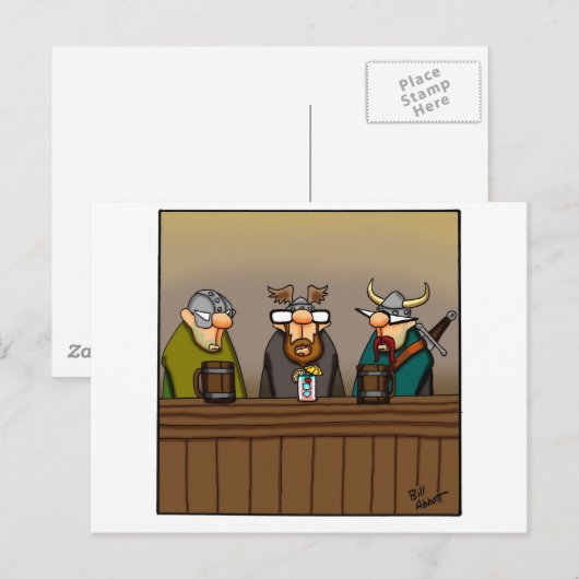 Grappige Viking Drink Cartoon Briefkaart (Voorkant / Achterkant)