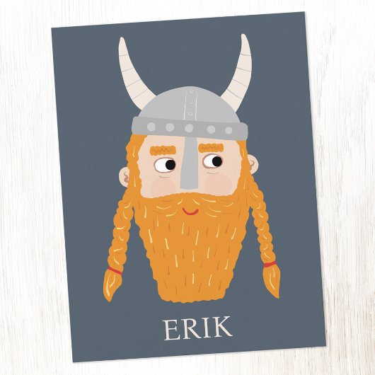 Grappige Viking gepersonaliseerd Briefkaart