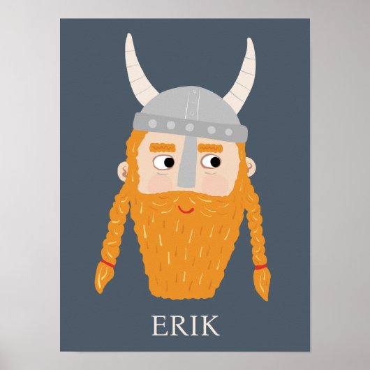 Grappige Viking gepersonaliseerd Poster (Voorkant)