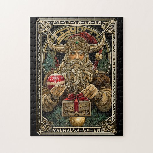Grappige Viking Kerstman Valhalla Kerstmis Yule Legpuzzel (Verticaal)