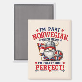 Grappige Viking/Noorse Kabouter, "Ik ben gedeeltel Magneet (Voorkant / Achterkant)