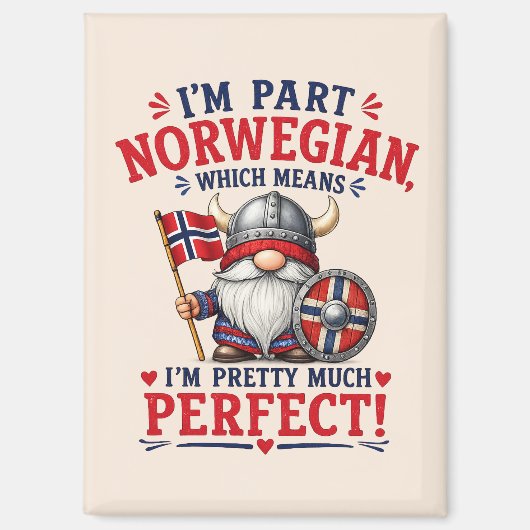 Grappige Viking/Noorse Kabouter, "Ik ben gedeeltel Magneet (Voorkant)