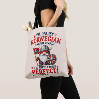 Grappige Viking/Noorse Kabouter, "Ik ben gedeeltel Tote Bag