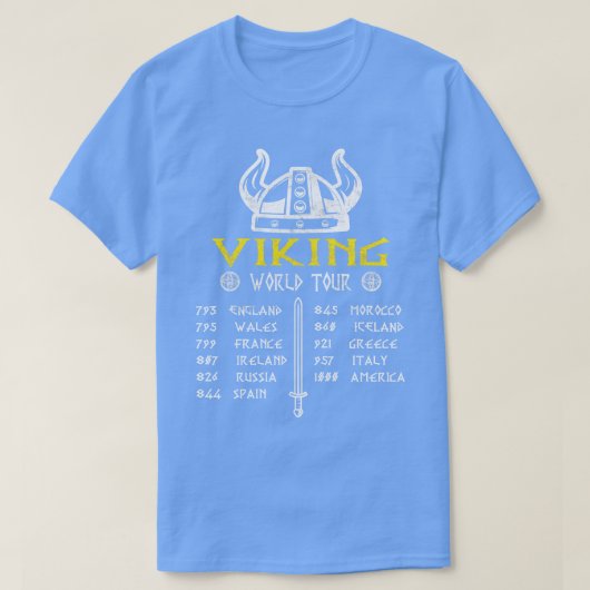 Grappige Viking Wereld Tour Raid Naar Valhalla   N T-shirt (Design voorkant)