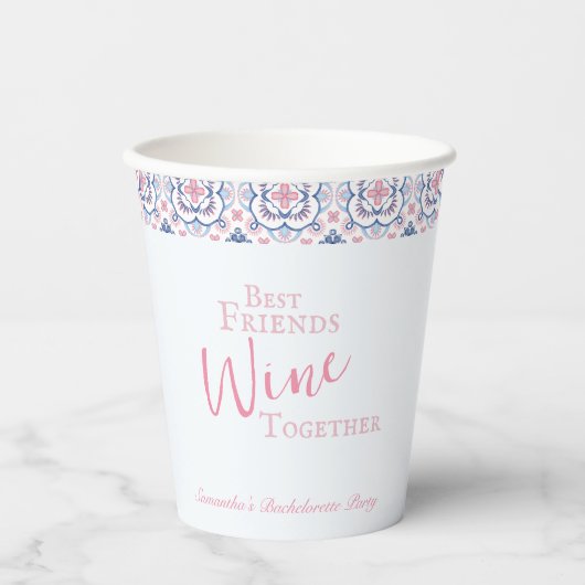Grappige Vino voor geloften wijn bachelorette Papieren Bekers (Voorkant)