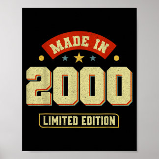 Grappige Vintage 2000 Verjaardags Citaten Feest Poster