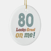 Grappige Vintage 80ste verjaardag Keramisch Ornament (Rechts)