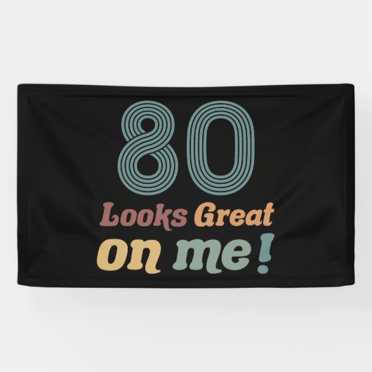 Grappige Vintage 80ste verjaardag Spandoek (Horizontaal)