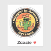 Grappige Vintage Arizona Sippin Cactus Sticker (Vel)