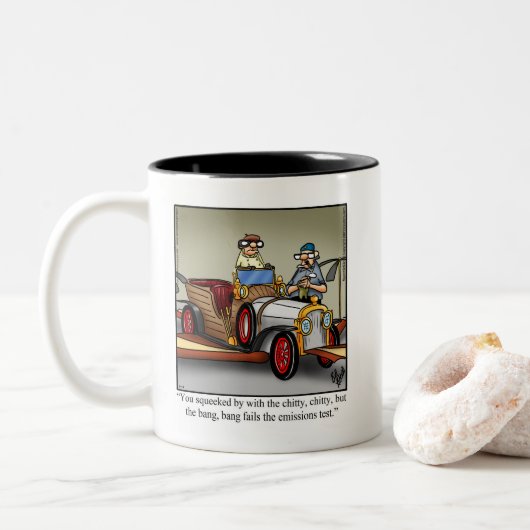 Grappige Vintage Auto Humor Koffie Mok Gift (Met donut)