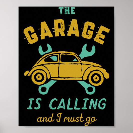 Grappige Vintage Auto Monteur De Garage Roept Poster (Voorkant)
