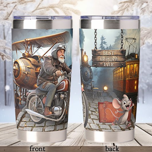 Grappige Vintage Beste Opa Ooit Geïsoleerde Drinkbeker
