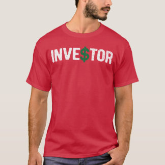 Grappige vintage beurs belegger geld teken meisje t-shirt
