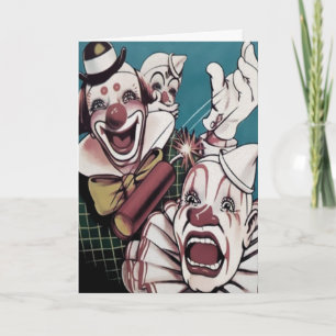 Grappige vintage clown verjaardagskaart feestdagen kaart