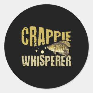 Grappige Vintage Crappie Fluisteraar Vissen Ronde Sticker