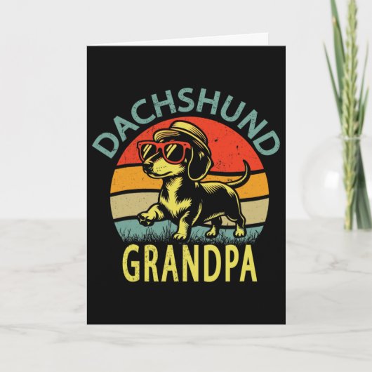 Grappige vintage Daschund Opa Vaderdag Kaart (Voorkant)