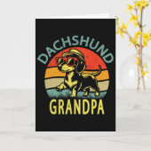 Grappige vintage Daschund Opa Vaderdag Kaart (Gele Bloem)