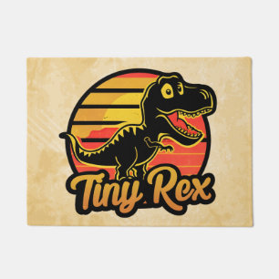 Grappige vintage dinosaurus Trex bij zonsondergang Deurmat