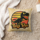 Grappige vintage dinosaurus Trex bij zonsondergang Kussen (Deken)