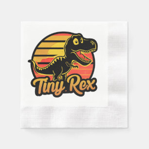 Grappige vintage dinosaurus Trex bij zonsondergang Servet