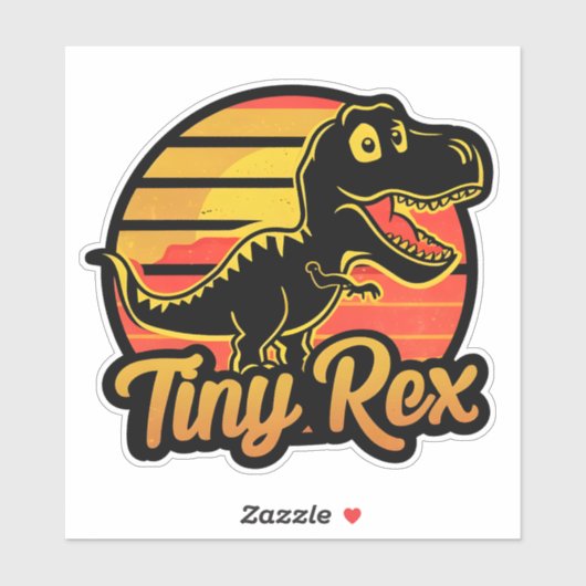 Grappige vintage dinosaurus Trex bij zonsondergang Sticker (Vel)