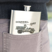 Grappige vintage downhill motorfiets flacon (Voorbeeld)