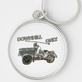 Grappige Vintage Downhill Motorfiets Sleutelhanger